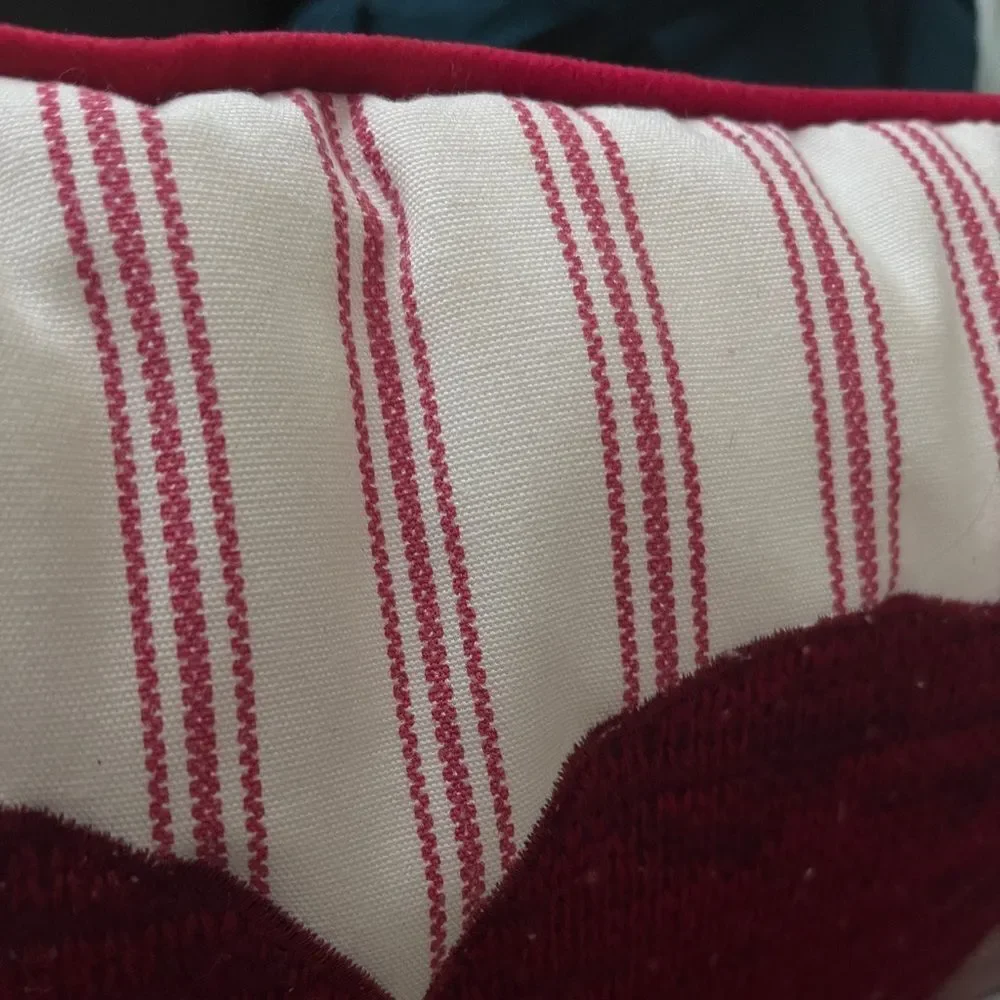 Cupcakes & Cashmere Red Heart Down Accent Pillow Knit 16” Square